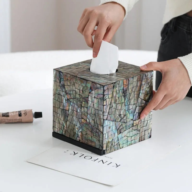 Black shell storage box with removable organisation in rectangular and square options
