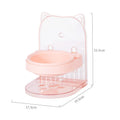 Grey adjustable height cat feeding bowl with anti-spill design and removable hanging cage
