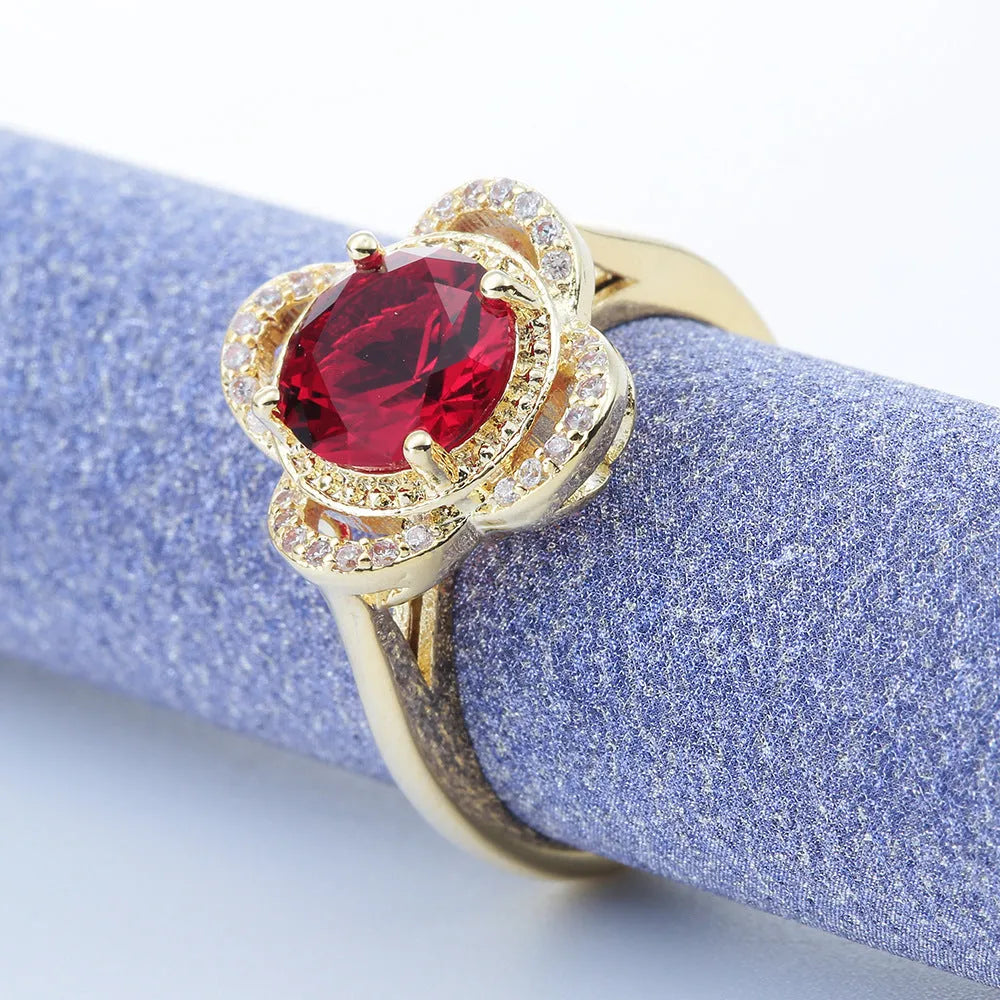 Copper electroplated fruit zircon ring in silver tone on size display