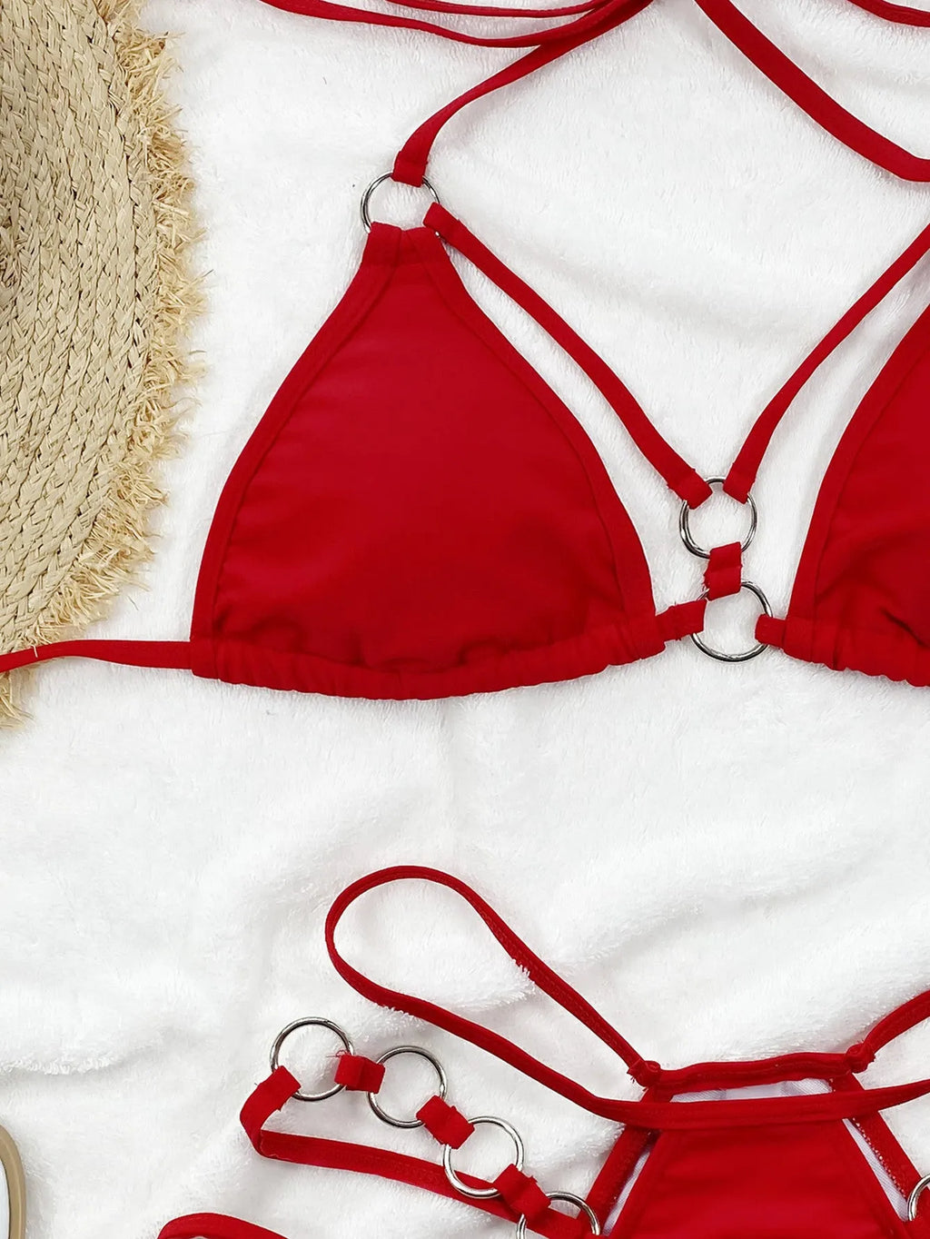 Women's two-piece nylon bikini swimwear in multiple colour options