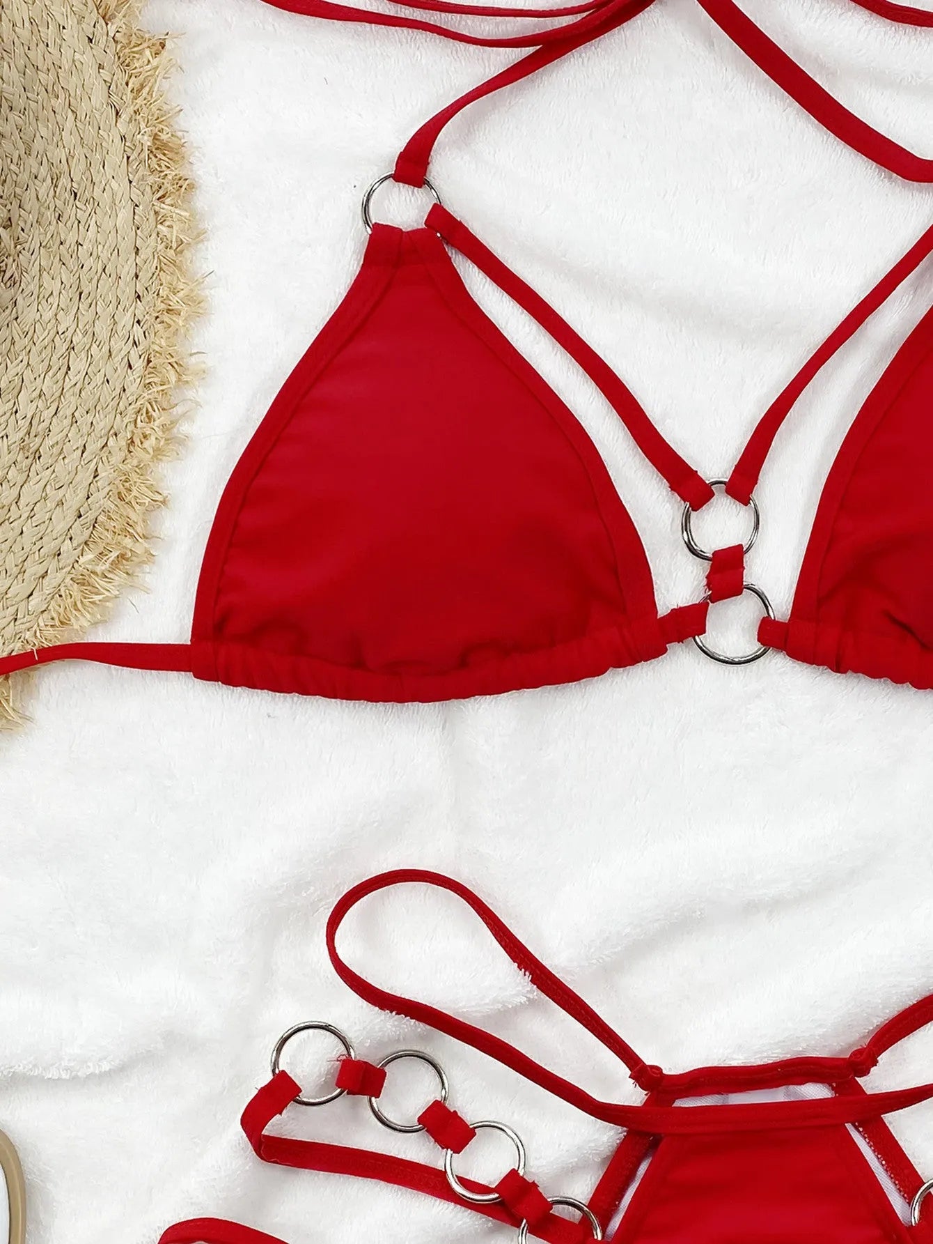 Women's two-piece nylon bikini swimwear in multiple colour options