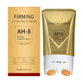 Jar of 120g roller neck cream for firming and wrinkle reduction with massage applicator.