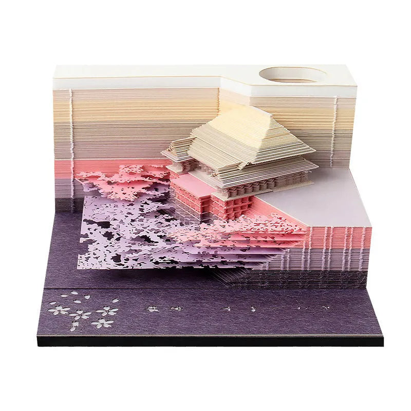 One Piece anime architecture cartoon design sticky notes pad on craft paper, 80mm by 45mm.