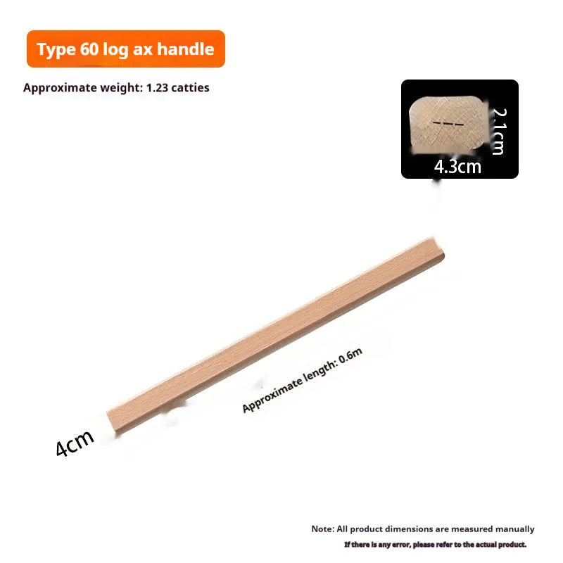 Locust wood axe handle replacement showing hardwood construction and square mounting end