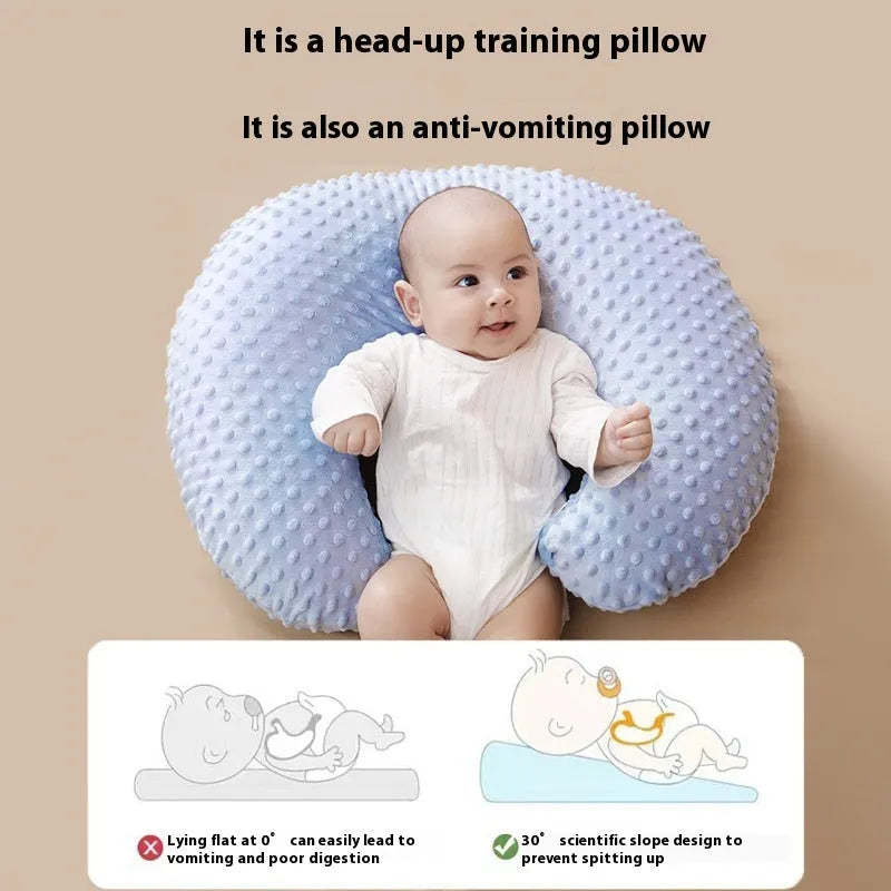 Split-resistant nursing pillow in grey pillowcase colour for feeding support