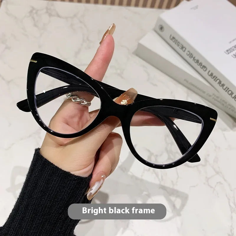Women's large frame cat's eye presbyopic glasses with dragon and phoenix decorations in multiple colour options