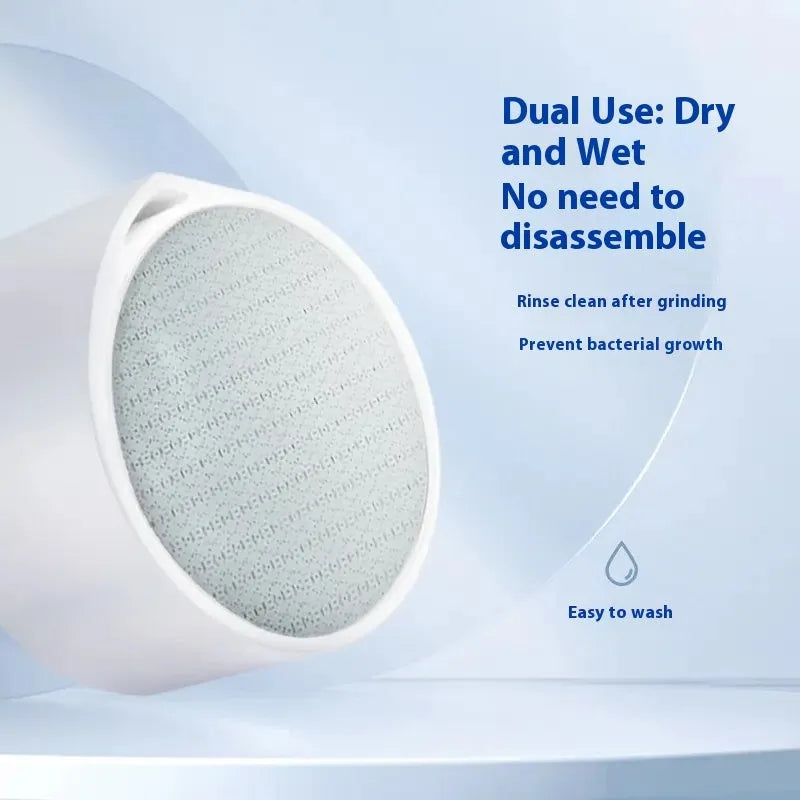 Nano glass epilator and foot grinder, a white plastic 2-in-1 personal grooming device.