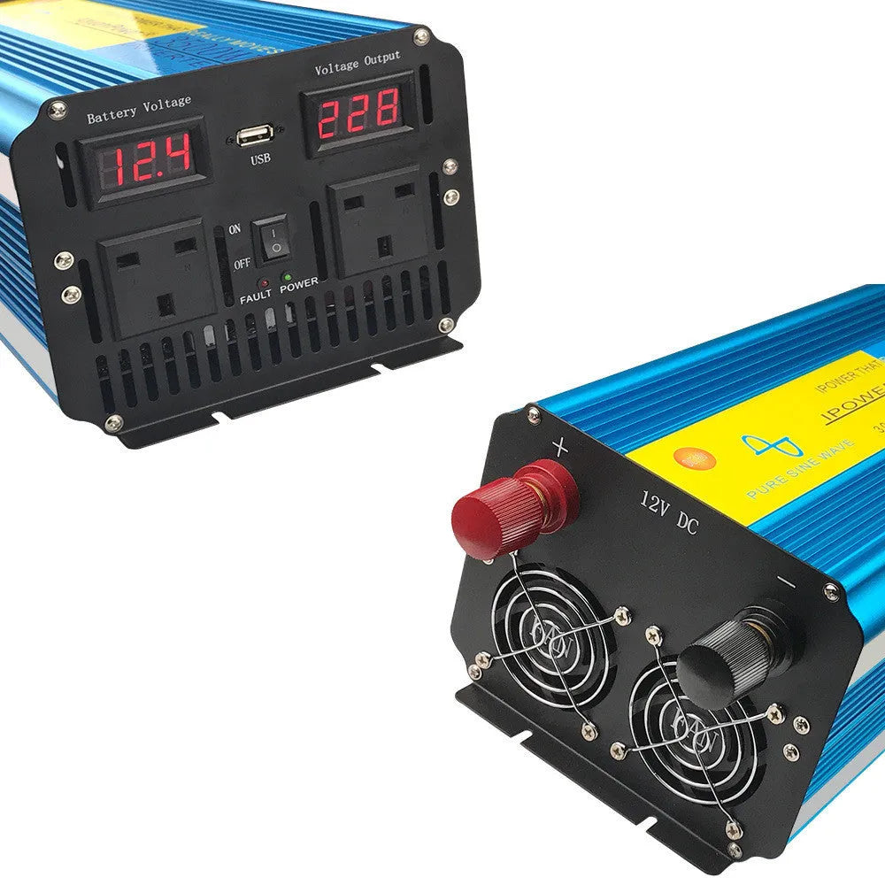 Blue 3000W 6000W pure sine wave power inverter with digital display and remote control
