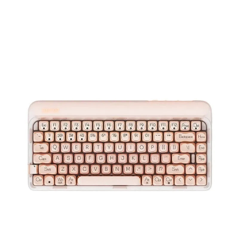 Wireless mechanical keyboard bundle with mouse, calculator, and pickup light on office desk