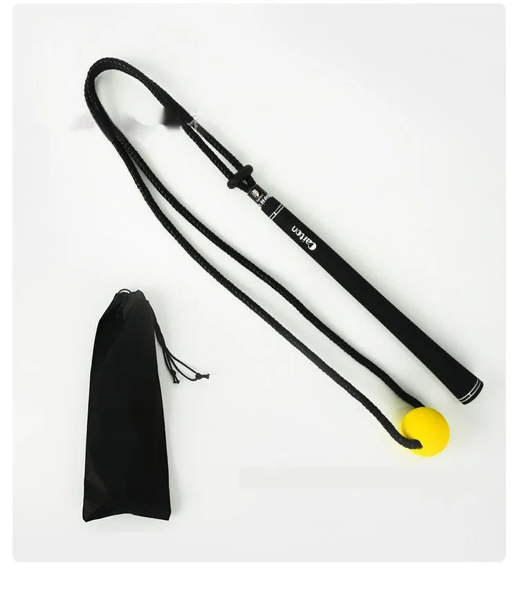 Black silicone elastic golf swing practice rope training aid for physical correction
