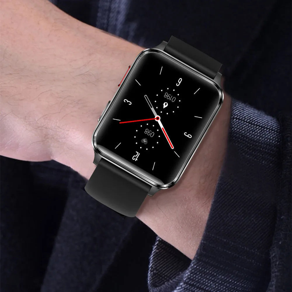 Multi-sport heart rate watch with colour touchscreen on a silicone wristband.