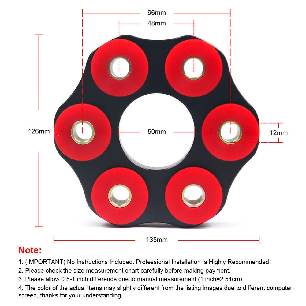 Red polyurethane aluminum BMW drive shaft connecting plate bracket for E28 E30 E36 E46 models