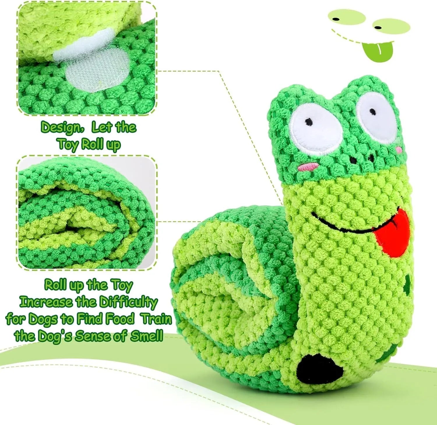 Transformable dog puzzle toy in velvet material with squeakers for foraging training