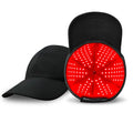 Black infrared hair growth cap with LED lights for red light scalp therapy