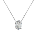 Oval ice flower geometric pendant on a sterling silver necklace with a choice of platinum or gold electroplated finish.