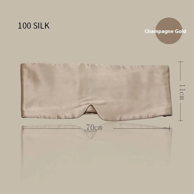 Mulberry silk sleep eye mask in champagne gold colour for light blocking