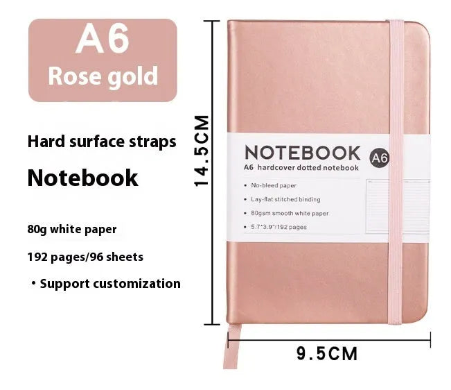 A5 soft skin-feel PU leather diary with strap closure and horizontal ruled pages in multiple colour options