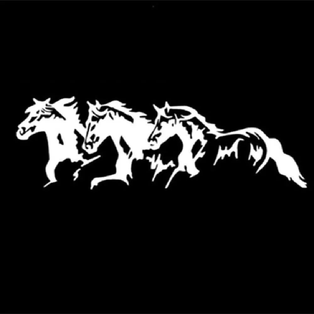 Three horses design 25x8cm auto decal for car body sticker customisation