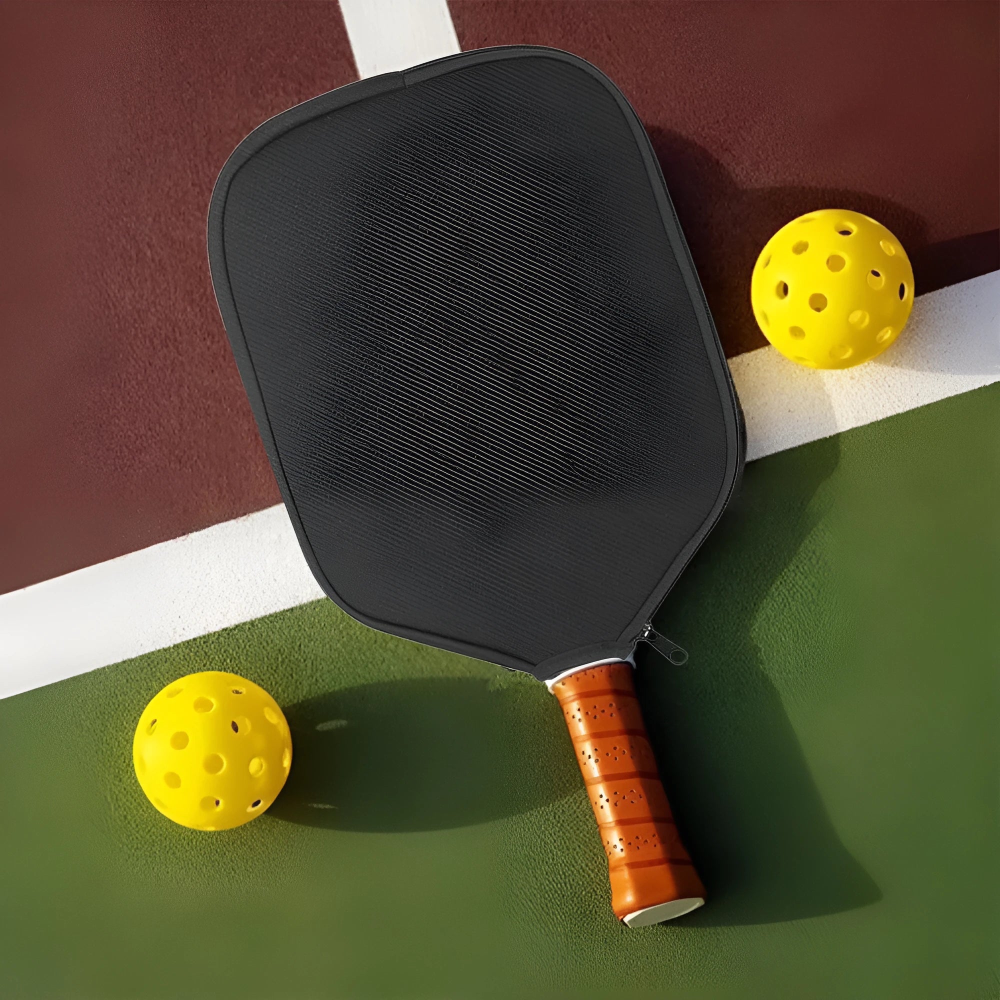 Black neoprene protective sleeve for a table tennis racket or paddle