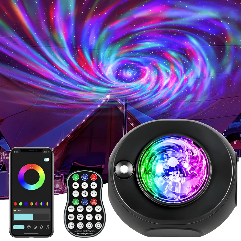 APP starry sky projector music night lamp with remote control and USB cable