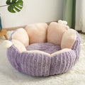 Purple cactus-shaped soft cat kennel showing enclosed design with four access sides