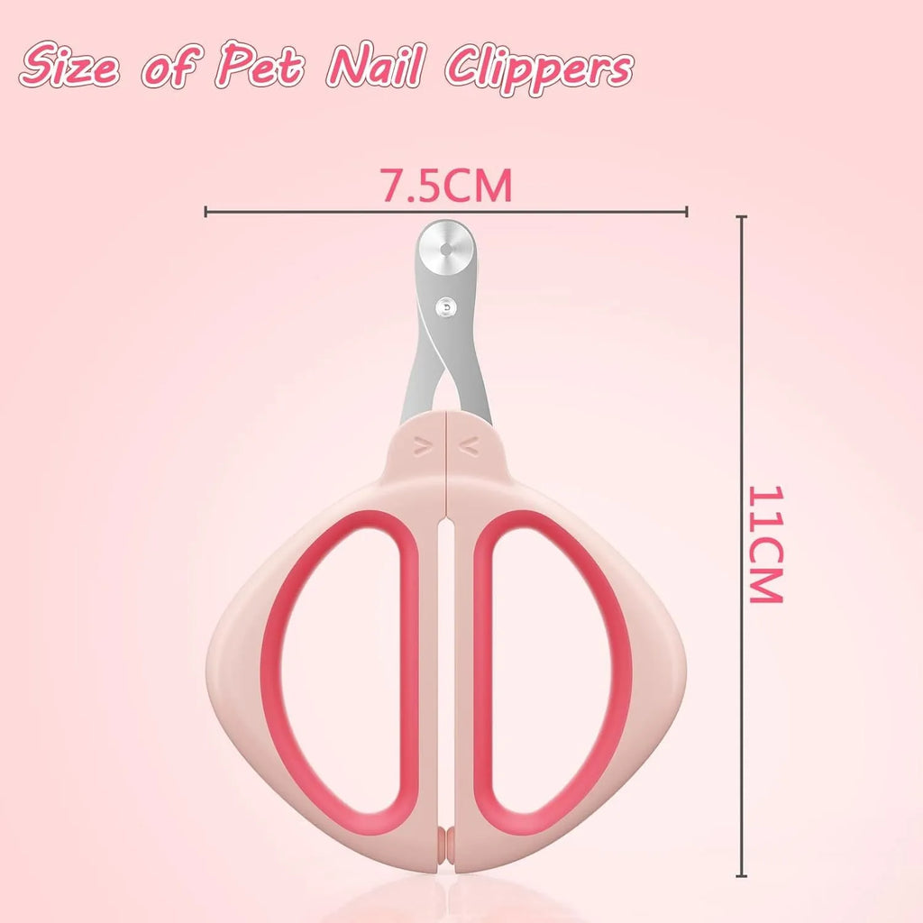 Blue pet nail clipper with positioning hole and non-slip handle for trimming cat claws