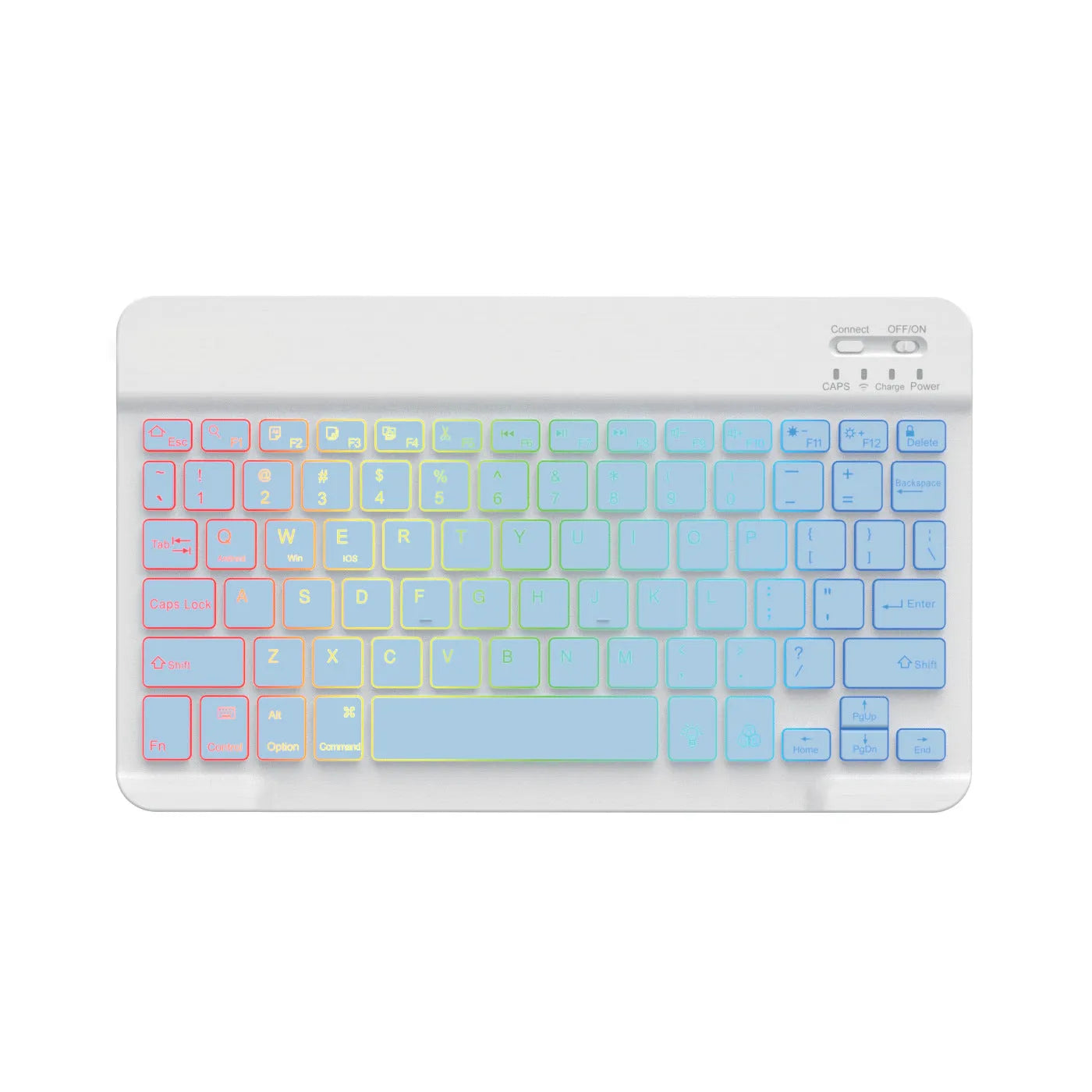 10-inch Bluetooth wireless keyboard with colourful backlight for tablet and mobile phone