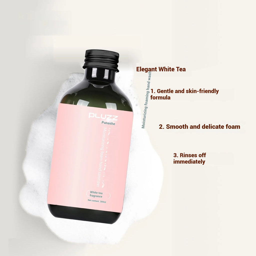 White tea fragrance hand sanitizer 280ml bottle with moisturising formula for hand cleaning