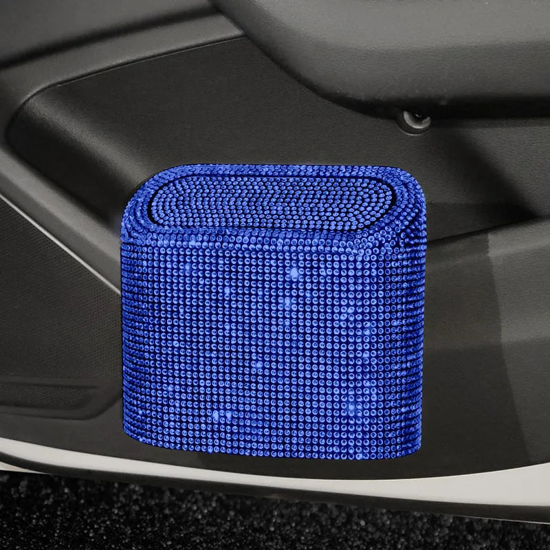 Small plastic car trash can with studded diamond pattern in coloured diamond finish