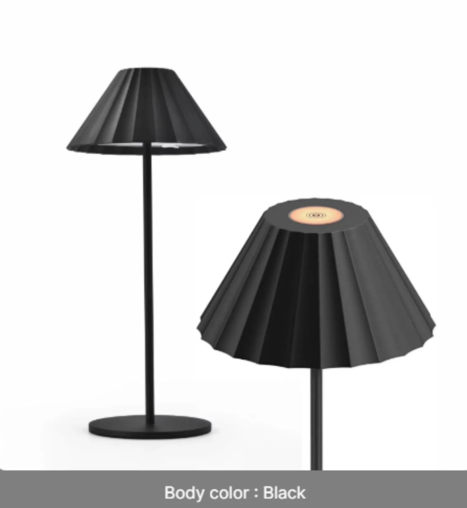Alloy desk lamp with LED light source and touch dimming control