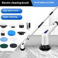 White handheld rechargeable cleaning brush with lithium battery and accessories