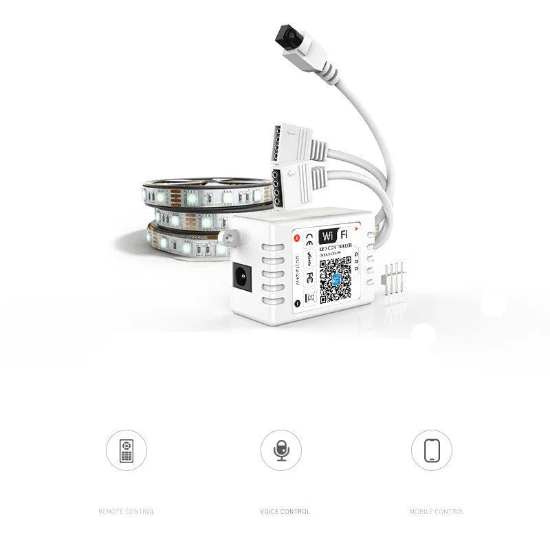 WiFi RGB LED light strip with 2835 and 5050 chips, 24-key controller, for TV backlight