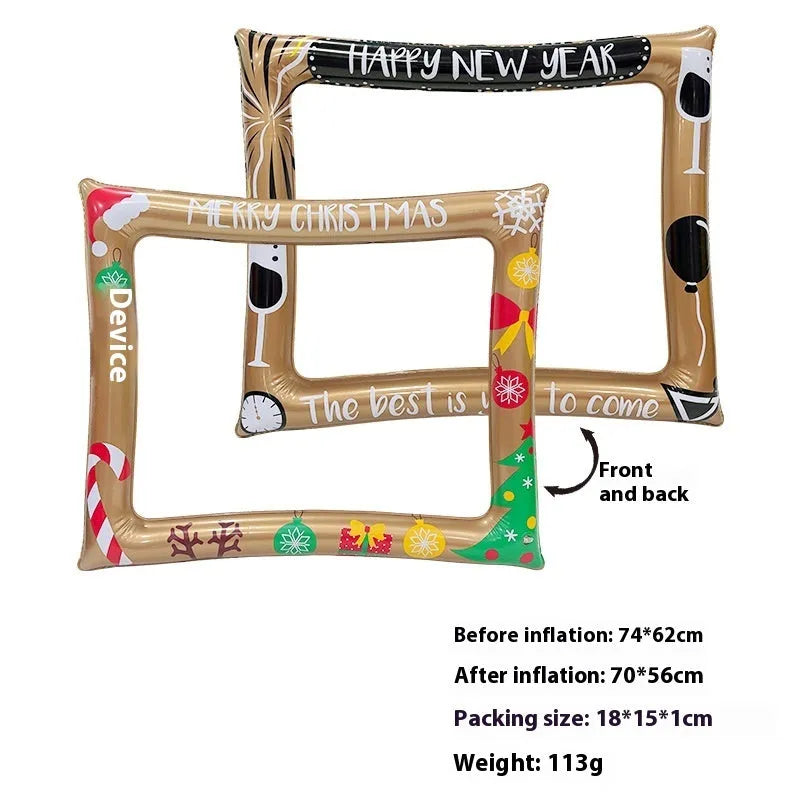 Christmas inflatable PVC photo frame for festive photography and youth entertainment