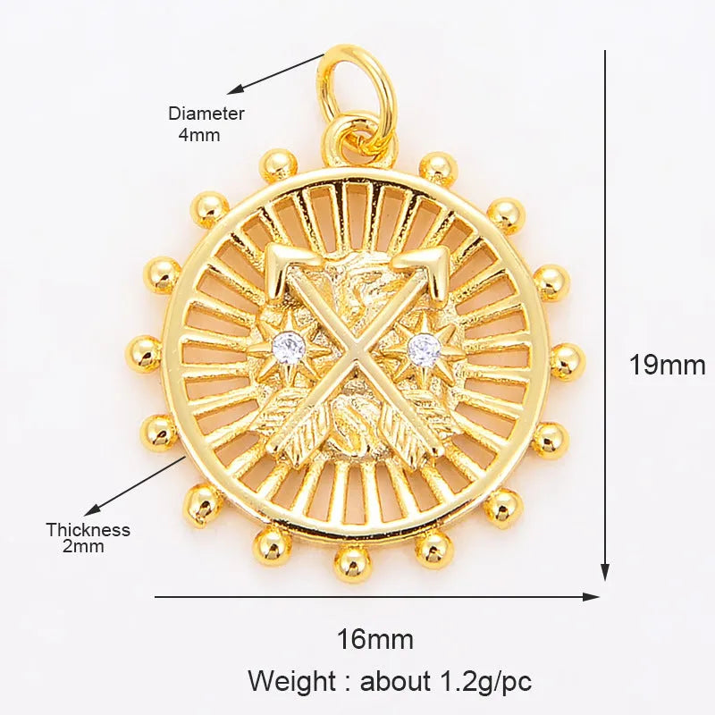 Micro-inlaid mini pendant with synthetic cubic zirconia and rhinestone in bee style on white background