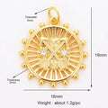 Micro-inlaid mini pendant with synthetic cubic zirconia and rhinestone in bee style on white background