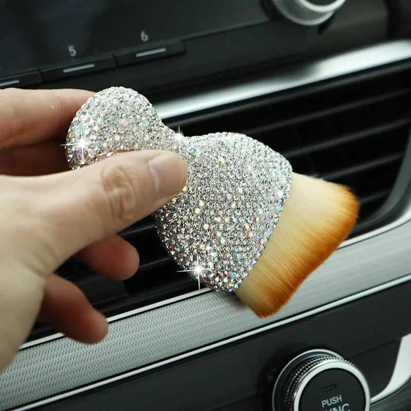Car interior soft PVC cleaning brush for dashboard and air vent dust removal in three colour options
