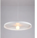 Aluminium alloy bar chandelier in black or white finish with 35cm 50cm or 60cm diameter for restaurant lighting