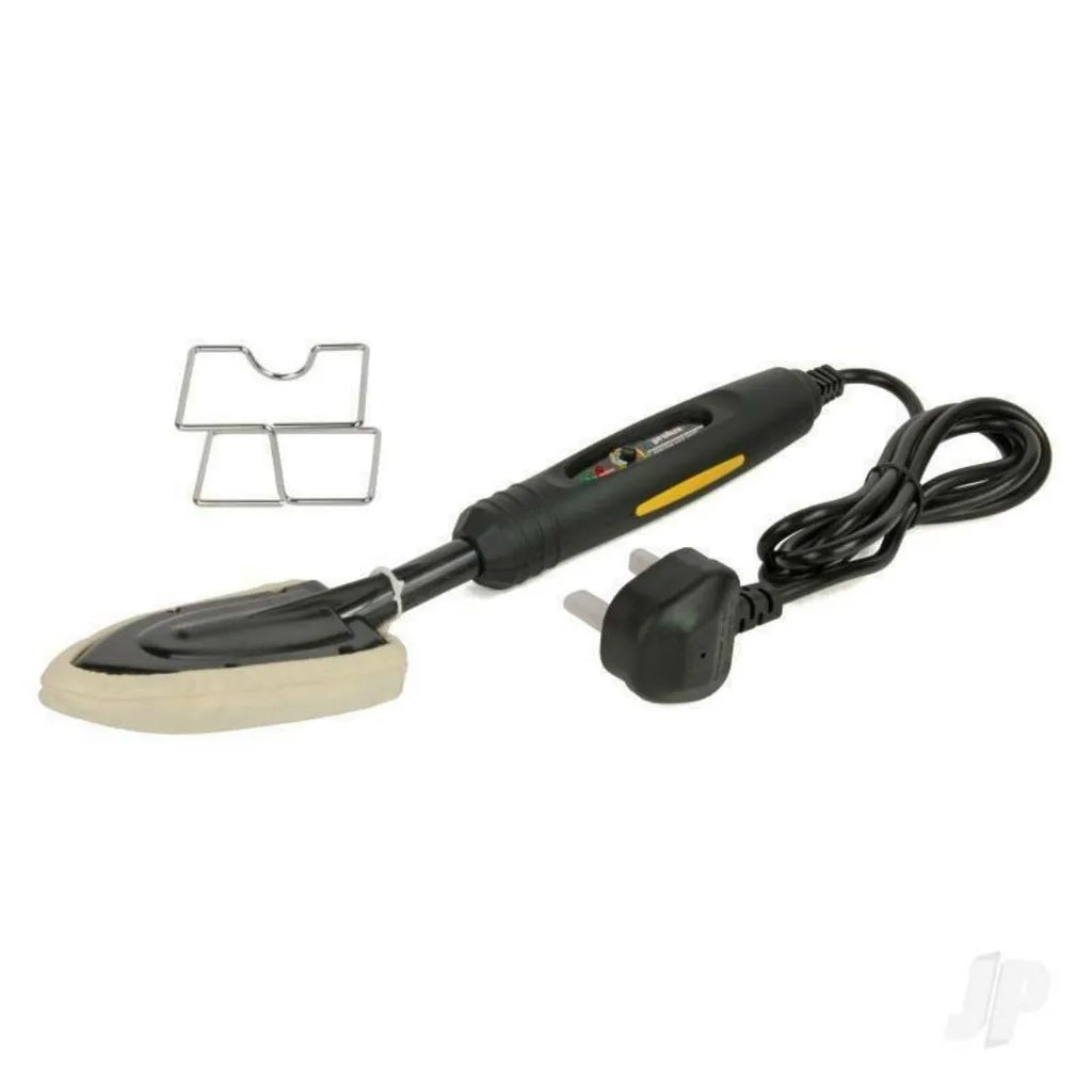 Electronic temperature control hot iron for hair extensions with cotton cover and heat-resistant stand