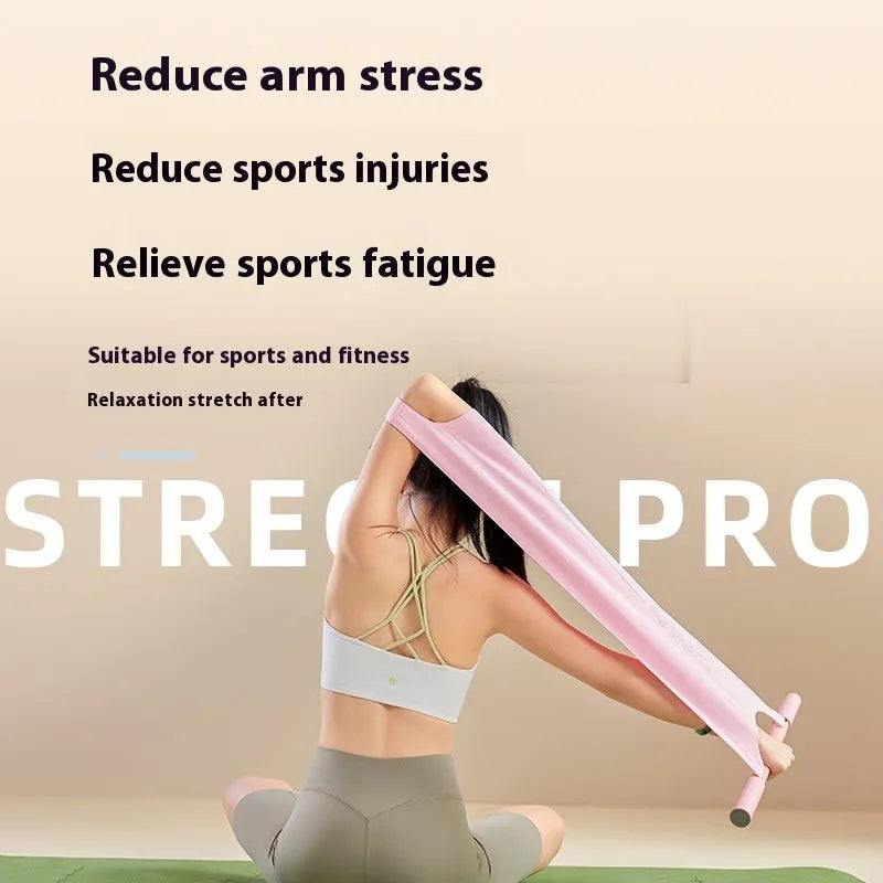 Yoga multi-function stretching tool in grey or pink colour for fitness flexibility training