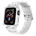 Soft TPU Apple Watch sport strap in multiple colours on a white background, showing 38mm and 42mm size options.