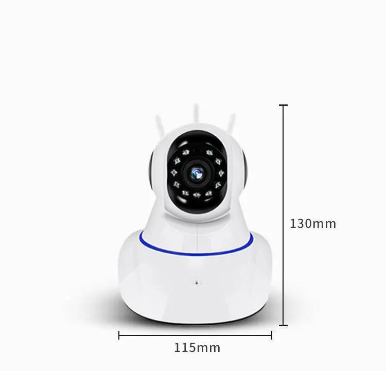 White dome security camera with 2MP resolution for wireless indoor outdoor surveillance