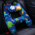 Car sleeping pillow with printed pattern attached to headrest for neck support