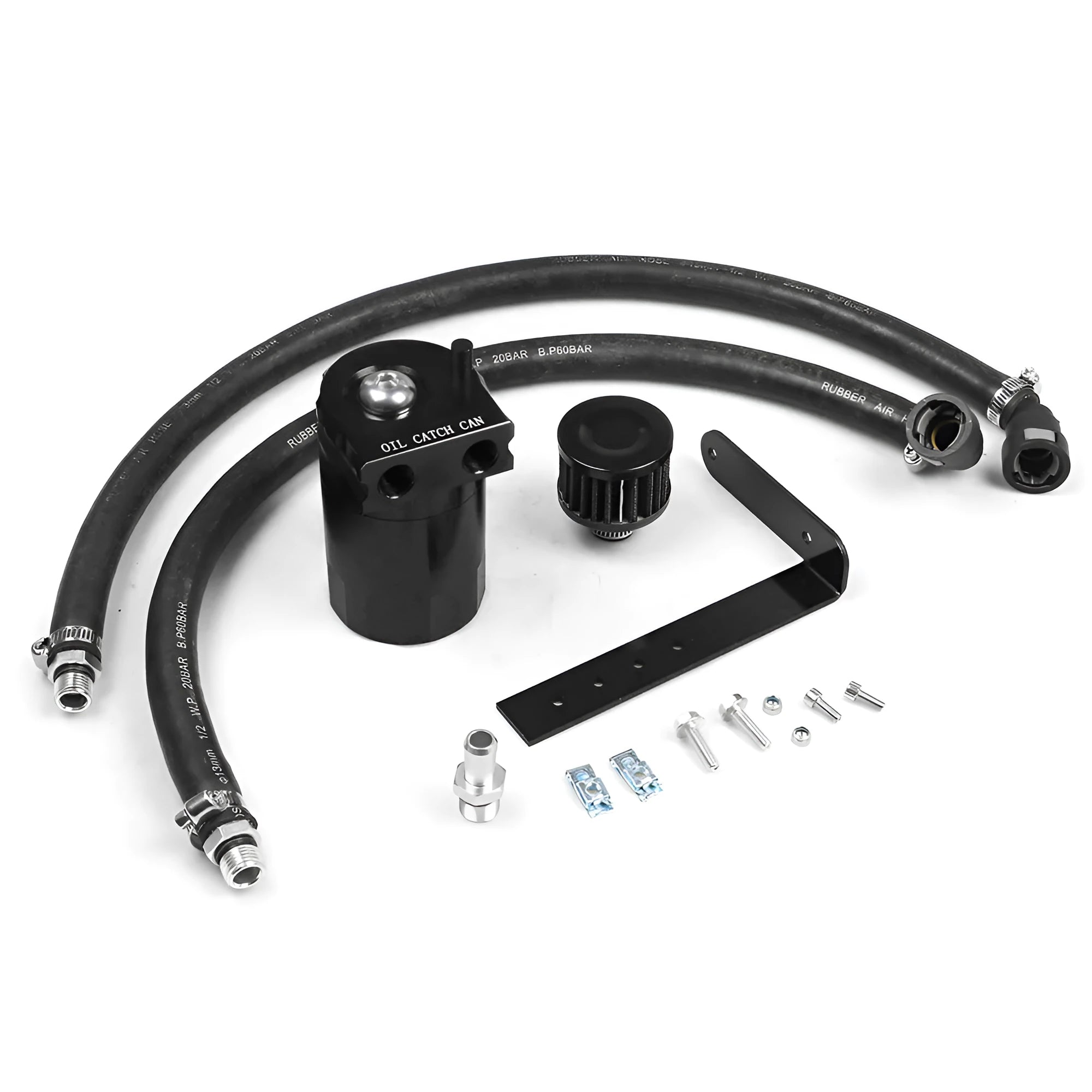 Aluminium alloy oil separator catch can for Ford Expedition in black, red, blue, silver options