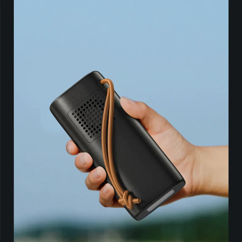 Black emergency power bank with 20000 mAh capacity and 200W output for outdoor and travel use