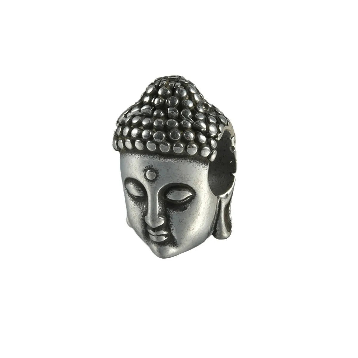 Stainless steel hollow skull Buddha earrings in electroplated colours for alternative hip hop fashion