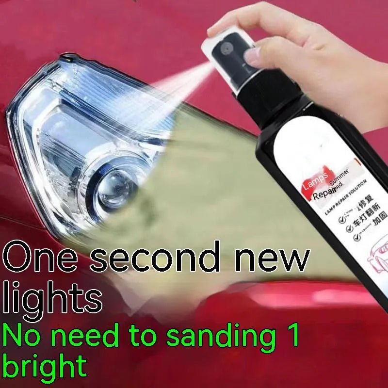 100 ml bottle of car headlight renovation liquid with applicator for plastic lens restoration