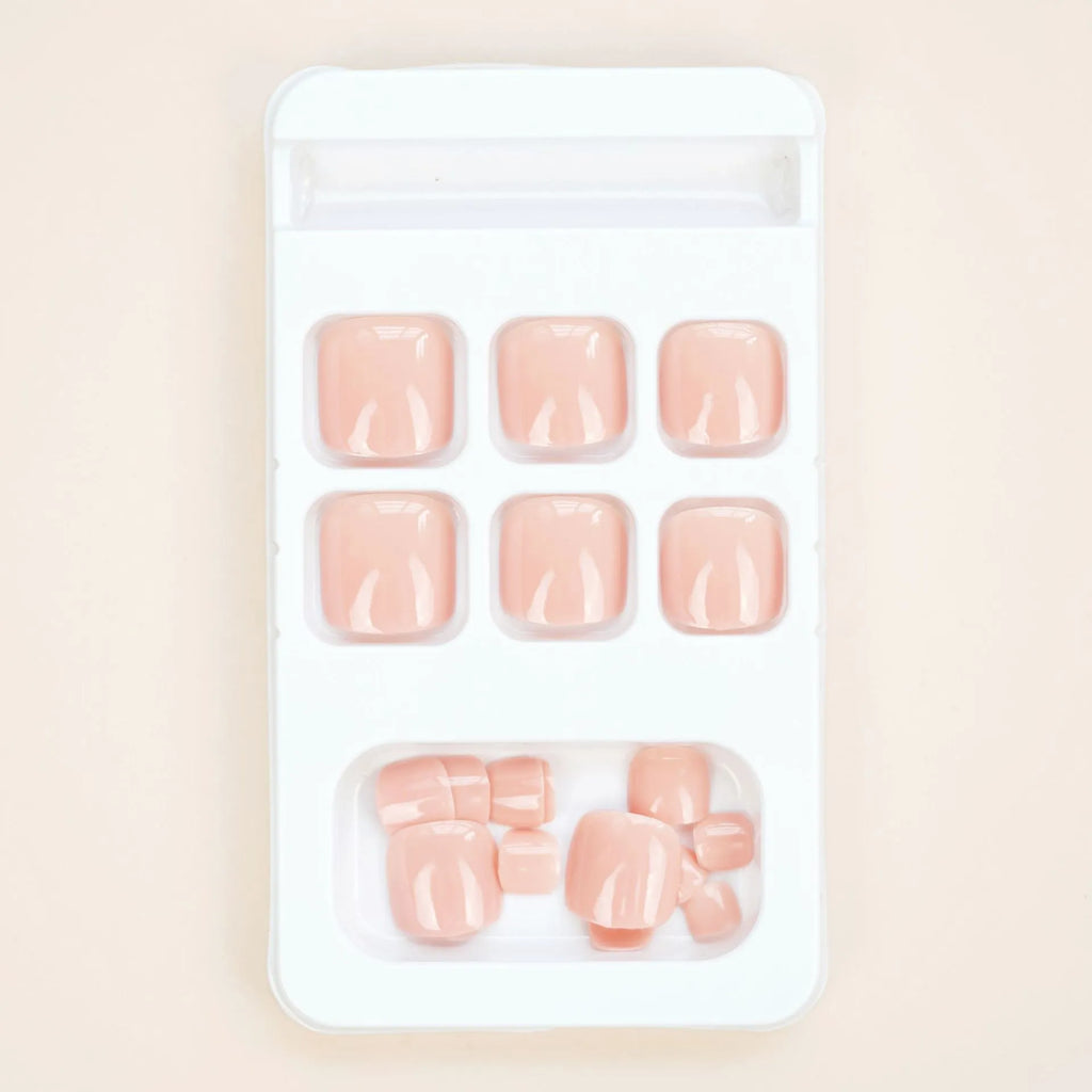 Fashion personality toe nail stickers finished product in skin colour with glue application