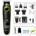 Black KM-696 rechargeable electric hair clipper with stainless steel blades and cleaning brush