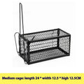 Automatic mouse cage trap with metal and plastic construction for indoor rodent control