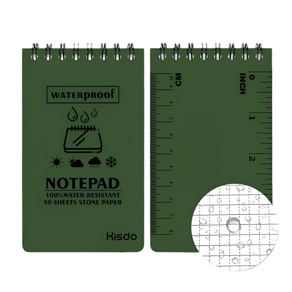 A5 waterproof spiral notepad with stone paper pages in six colour options